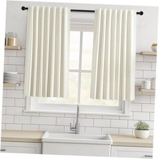 Blackout Curtains for Bedroom Living Room 52"W x 36"L Pack of 2 Linen Beige