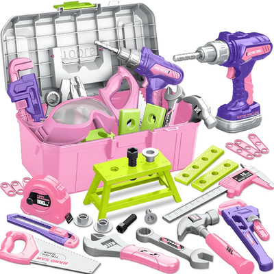 Kids Tool Set 46 PCS, Toddler Tool Set with Portable Tool Box & Power Toy Drill,