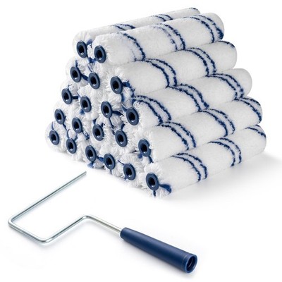 20Pcs 6 Inch Paint Rollers, Microfiber Paint Roller Covers with Roller Frame,...