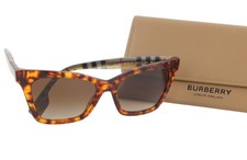 BURBERRY Women Sunglasses Elsa ONE SIZE Mid Brown Animal Print Logo Case Box DDP