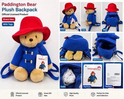 Paddington Bear Plush Backpack Kids Teddy Bear Bag New With Tag Japan