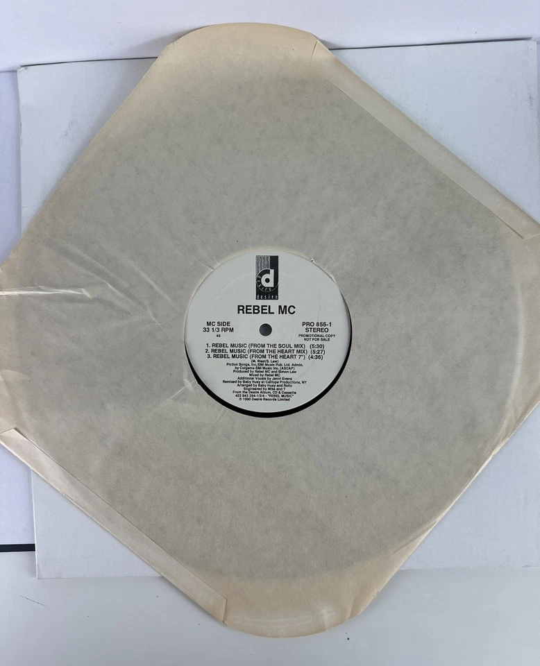 Rebel MC Rebel Music PROMO Single Vinyl 12" Rare Collectible EX Condition Foto 2 de 4