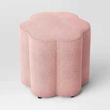 Scallop Upholstered Ottoman Pink - Room Essentials