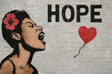 Graffiti Street Art Urban Hope Heart Balloon Poster Print Framed Canvas Wall Art