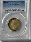 1935 25C Washington Quarter - PCGS MS65 Tougher Date Clear Detail for Type Toned