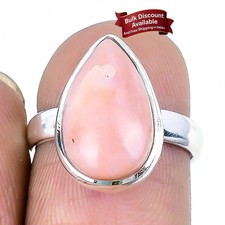 Natural Pink Opal Wedding Ethnic Statement Ring Jewelry Size 7 Sterling Silver