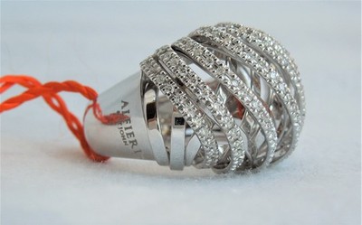 Alfieri St. John 18K White Gold & 0.55ct Diamond Ring Italy sz7 $5,690 NWT