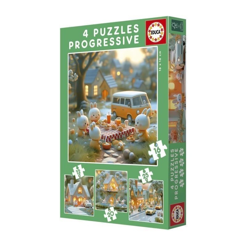 Puzzles progressifs Educa pour développer la concentration de 12 à 25 pièces