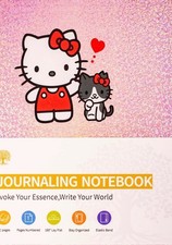 Sanrio Hello Kitty A5 Glitter Journal Hardback Pink Sparkle Notebook w/ Elastic