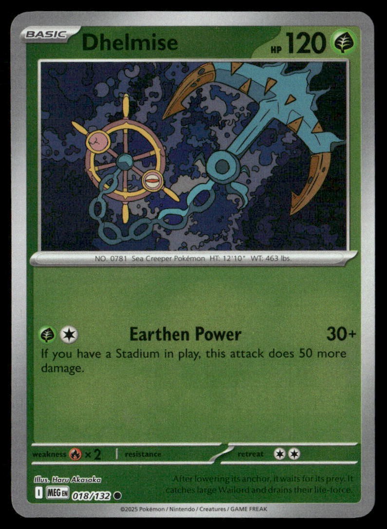 Dhelmise 018/132 ME01 Mega Evolution Reverse Holo C NM Pokémon — English