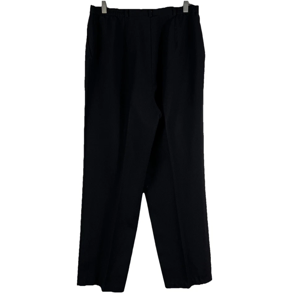 Pantalones para mujer Kathie Lee Collection talla 14 cónicos tiro alto negros ligeros Foto 4 de 4