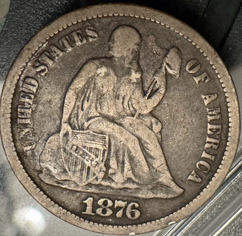 1876-CC Seated Liberty Dime — photo from the most recent tracked eBay sale