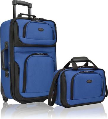 Rio Softside Expandable Carry-On Rolling Luggage, Royal Blue, 2 Wheel Set