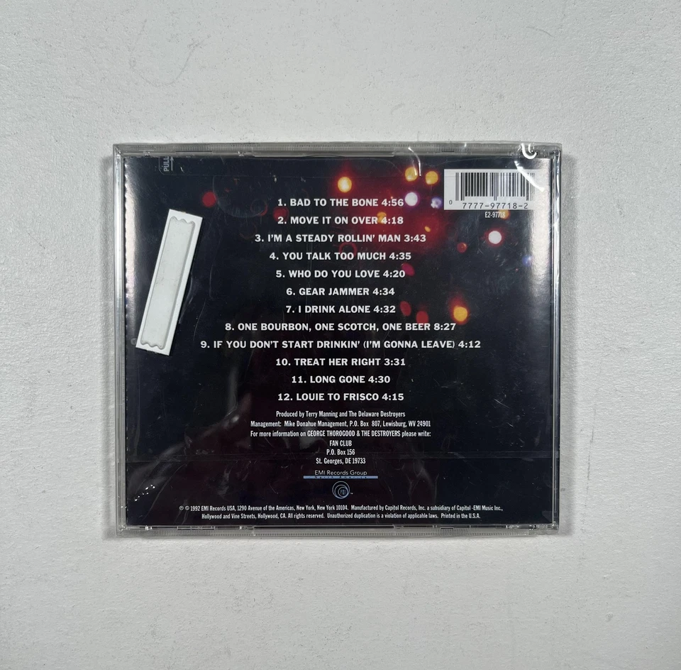 Vintage George Thorogood CD The Baddest Of Greatest Hits & Destroyers 1992 Rock Foto 2 de 2