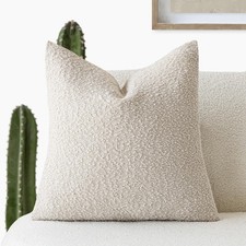 Foindtower 24 x 24 Inch Decorative Textured Boucle Throw Pillow Covers Accent