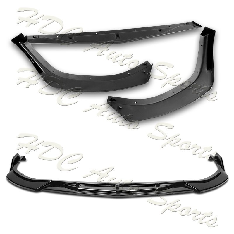 Glossy Black Front Bumper Lip Splitter For 2020-2023 Hyundai Sonata - GT Style, 3-Piece 4 thumbnail image