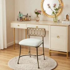 Azalea Park Gold Low Back Vanity Stool