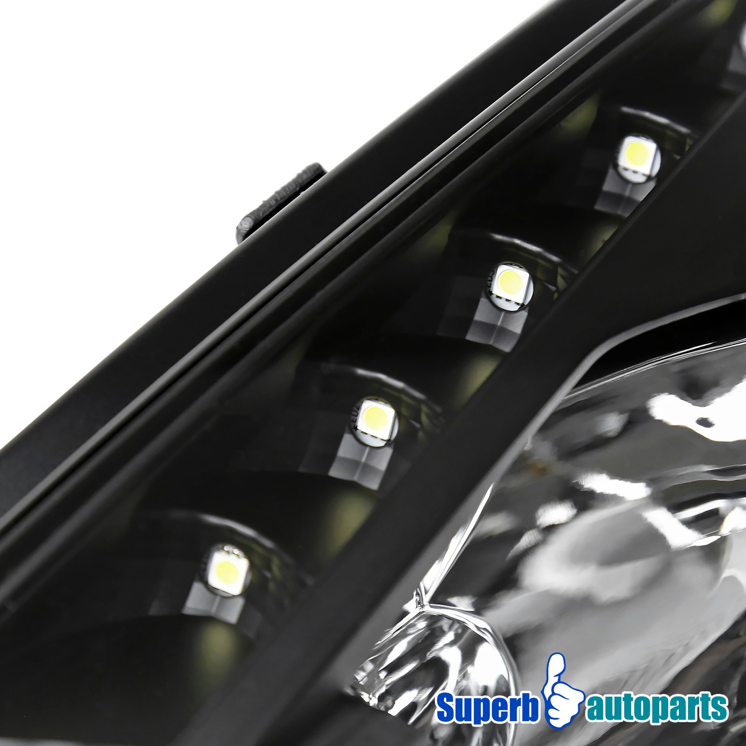 Fits 2000-2005 Toyota Celica GT GTS Projector Headlights LED Strip Black 00-05