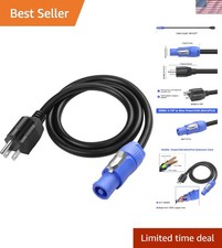 High-Quality NEMA 5-15P to PowerCON 16AWG AC Power Cord for Stage Lighting 3.2ft