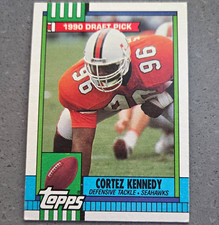 Topps 1990 Cortez Kennedy Seattle Seahawks #334 Draft Pick Rookie Card. rookie card picture