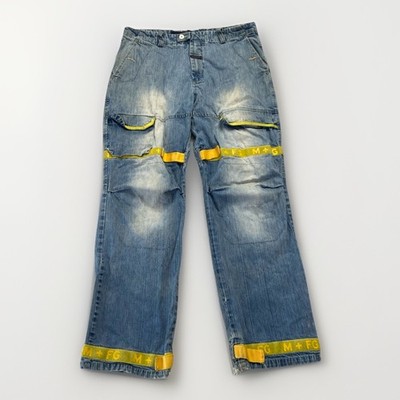 Marithe Francois Girbaud Jeans Mens 38 x 33 Cargo Shuttle Strap Denim Y2k Vtg
