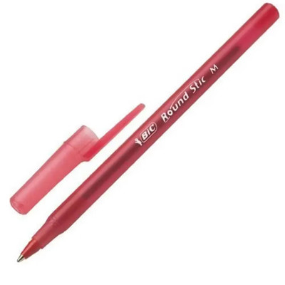 BIC Round Stic Kugelschreiber 60er Pack, medium 1 mm, rot, NEU