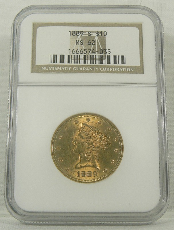1889-S $10 Liberty Head Gold Eagle - NGC MS 62