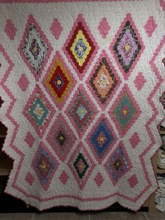 OMG Vintage Handmade Martha Washington’s Flower Garden Quilt 55x68 #274