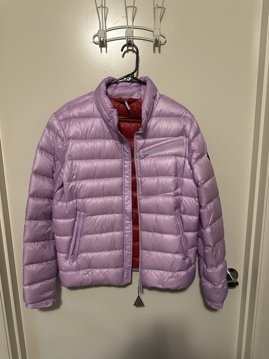 Moncler Light Purple Red Quilted Logo Zip Puffer Jacket Men's | eBay