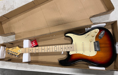 Sawtooth STESSBVC Sunburst Electric Guitar with White Pickguard Sunburst G2U