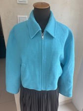 ZARA BOUCLE BLAZER M OVERSIZE TWEED HELLBLAU