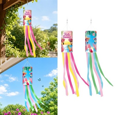 Flamingos Windsack Flagge Frühling Windsocken kreativ hängend Windsack mit Regenbogen