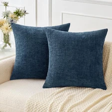 MIULEE Pack of 2 Blue Throw Pillow Covers 18x18 18" x (Pack 2), 
