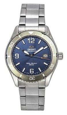 Orient Mako III Blue Dial Stainless Steel Solar Diver's Men's Watch RA-WJ0002L