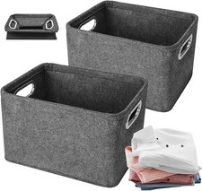 2x Aufbewahrungsbox faltbar Stoff Box Aufbewahrungskorb Filzkorb 30x20x19cm grau