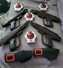 Vintage 1980s World Of Woner Laser Tag Lot, 4 Guns, 2 Vest, 4 Targets, Rare