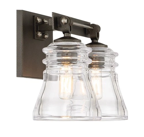 Minka Lavery 2732 Graham Avenue 2 Light 14"W Bathroom Vanity - Smoked Iron / - Picture 2 of 4