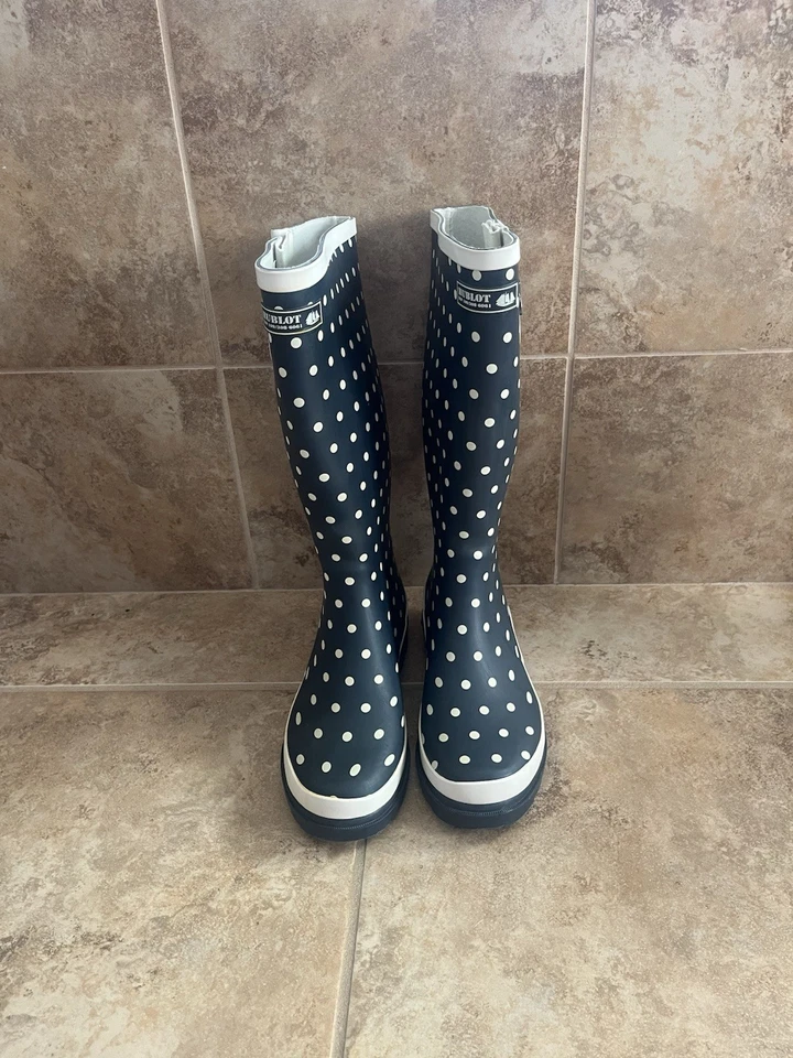 Botas de lluvia a lunares talla 8 Foto 3 de 3