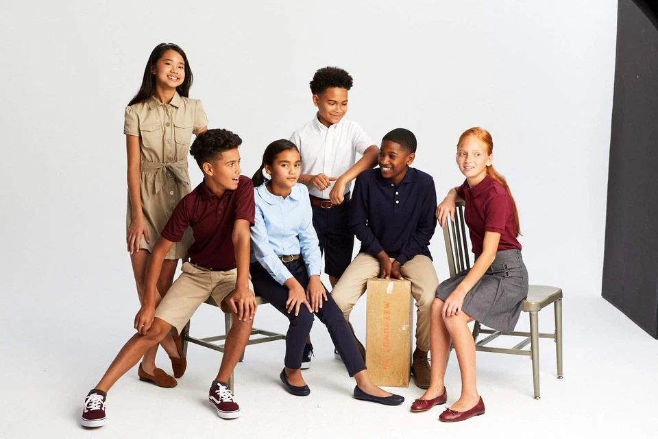 Pantalones de chándal de sarga grandes French Toast para niños 14, caqui Foto 4 de 4