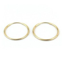 14K Gold Plated Medium 4 cm Hoop Earrings Waterproof Rhodium Finish