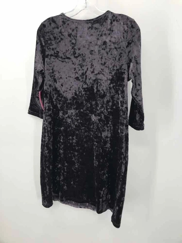 Vestido Papillon Púrpura Talla Mediana Bordado Hasta la Rodilla Manga Larga Foto 2 de 3