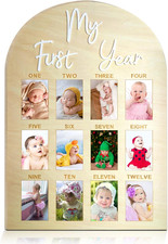 One Year Birthday Wooden Photo Board My First Year Milestone Photo Board 12 Mont