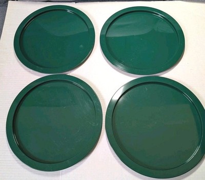 Vtg Bodum Jorgensen Green Melamine Dinner Plates 11'' Set 4 Postmodern 80s Swiss