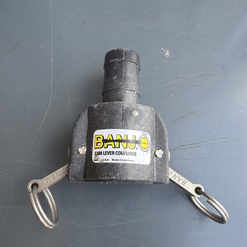 Banjo 1-1/2" Female Coupler X 1” Hose Shank Poly Cam Lever Coupling