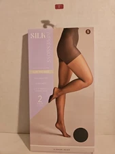 silk impressions pantyhose, Ultra Fine Sheer Black 2 Pack High Waisted Small