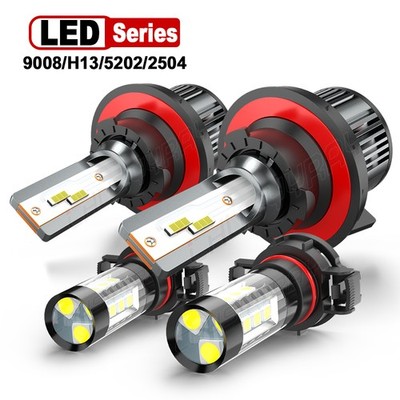 For Dodge Nitro 2010-2011 9008 5202 LED Headlights High Low Beam+Fog Light Bulbs