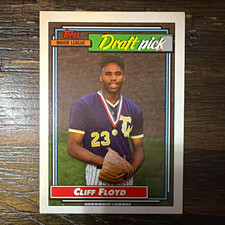 Topps 1992 Cliff Floyd Rookie RC #186 Montreal Expos Baseball Trading Card. rookie card picture