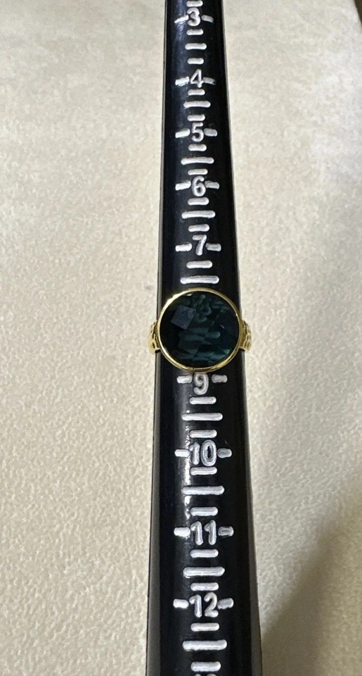 Кольцо с золотым покрытием Melinda Maria синий камень размер 8 - Изображение 4 из 4