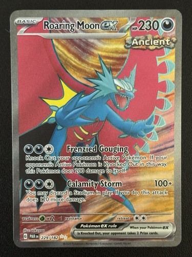 Pokemon Roaring Moon ex 229/182 Sv04: Paradox Rift Holo Ultra Rare