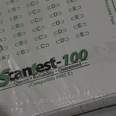 1 Scantron ScanTest-100 Testing Sheets For College Compatible #882 E